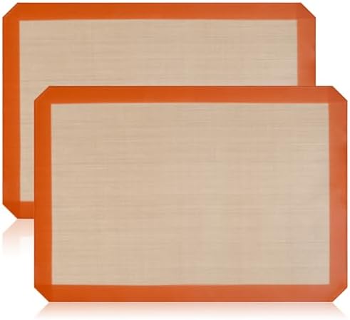 2-Pack Silicone Baking Mats – Non-Stick Reusable BPA-Free Oven Liners, 100% Food-Grade Silicone, Fit Half Sheet Pans (16.54" x 11.62") for Cookies, Pastry & More - Thumbnail 3