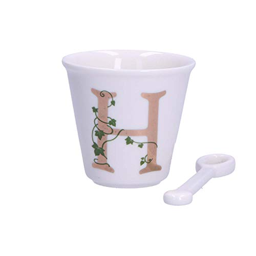 La Porzellan Weiß - Einzigartiges Schnapsglas 'H' mit Löffel 75 cm in Geschenkbox Cover