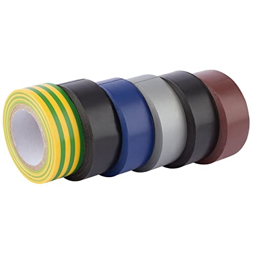 Price comparison product image Draper 90086 6-Pack Mixed Colour Isulation Tape to BS EN60454 (10 m x 19 mm)