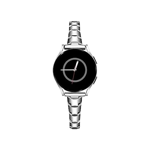 PlusRoc Stainless Steel Band Compatible with Samsung Galaxy Watch 7 6 5 4 40mm 44mm/Watch 6 Classic 43mm 47mm/Watch 4 Classic 42mm 46mm/Watch 5 Pro 45mm, Slim Bracelet Adjustable for Women, Silver Cover