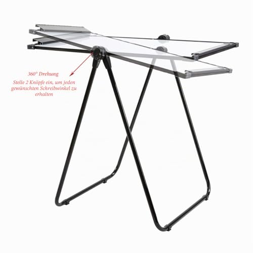 DOEWORKS Flipchart Ständer Whiteboard 90 x 60cm U-Ständer, Doppelseitige Magnetische Weiße Tafel Staffelei, Höhenverstellbar und Faltbar Whiteboard für Haus Schule Büro, Schwarz