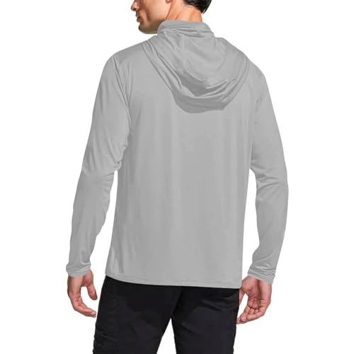 Sun Shirt Men UPF 50+ Rash Guard Long Sleeve Cooling Fishing Hiking Hooded Lightweight UV SPF with Mask Tops2