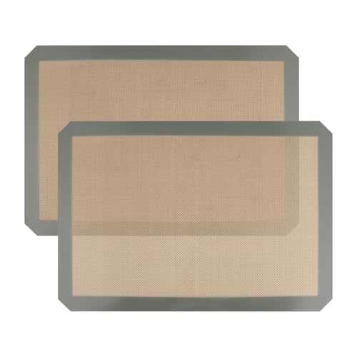 Set de 2 Alfombrillas de Horno de Silicona Strehknewen – Reutilizables, Resistentes al Calor hasta 230°C, Aptas para Lavavajillas, Para Horno, Parrilla, Microondas, Repostería & Cocina, 42 x 29,5 cm