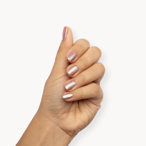Image of HYUE Chrome Glazed Nail Paint - 9 shades | Moonstone | 8 ml | Dual-toned | Long-lasting Shine | Color-Shifting Pigments | One Stroke Coverage | Gel Finish | Salon-like Nails | No UV Damage