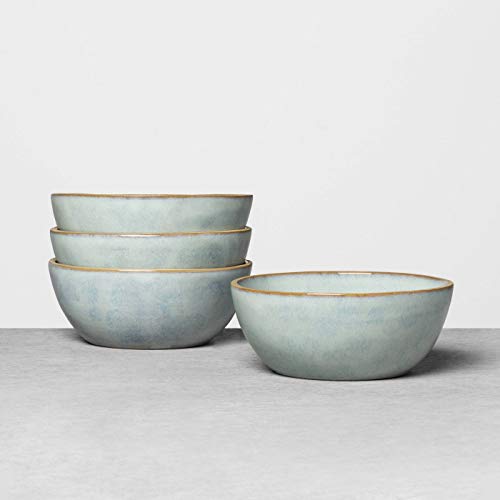 Stoneware Reactive Exposed Rim Cereal Bowl Blue - Hearth & Hand with Magnolia