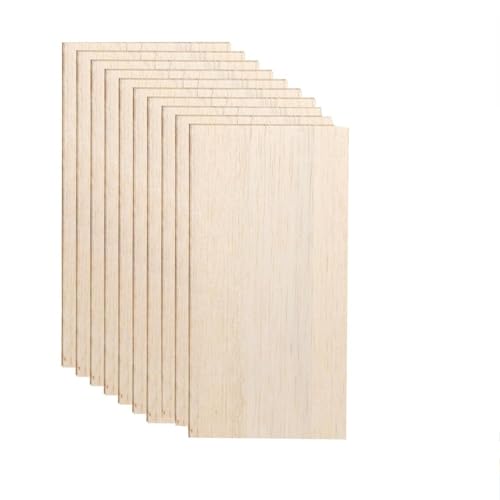 10 Piezas Láminas de Madera Balsa 200x100x2mm,Tablero Sin Terminar,para Proyectos de Modelos de Barcos Casa de Madera DIY Aeronave Manualidades,Corte Láser y Decoración