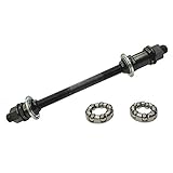 Bicycle Rear Hub Axle Replacement Kit 3/8X26Tpi 175mm with Retainer Bearings