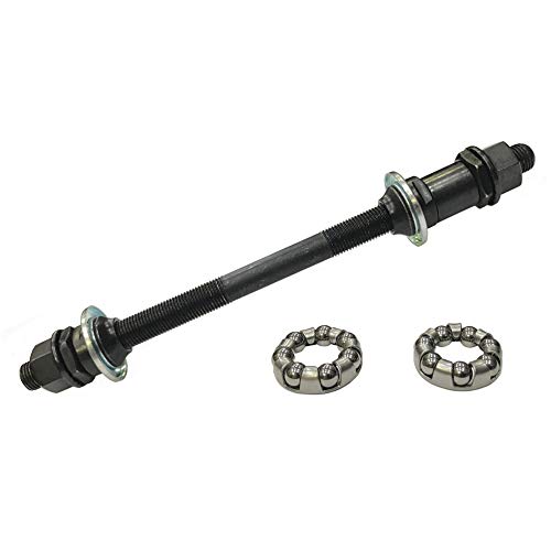Bicycle Rear Hub Axle Replacement Kit 3/8X26Tpi 175mm with Retainer Bearings