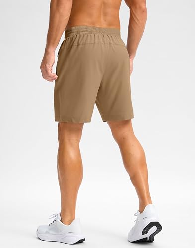 Image of Pudolla Men's Running Gym Shorts with Zipper Pockets 5 inch /7 inch / Lightweight Quick Dry Running Workout Athletic Short