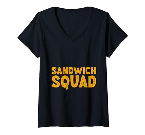 Mujer Sandwich Squad Equipo Deli delicia Camiseta Cuello V