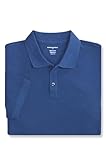 Banana Republic Mens Slim Fit Pique Mesh Organic Cotton Monogram Polo Shirt (US, Alpha, Large, Regular, Regular, Medium Blue Heather)