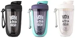 Coqueteleira shakeira Garrafa Premium para Academia, 550ml, com Mola Misturadora e Alça de Transporte- BRANCO-FBK-