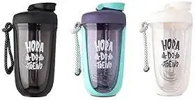 Coqueteleira shakeira Garrafa Premium para Academia, 550ml, com Mola Misturadora e Alça de Transporte- BRANCO-FBK-
