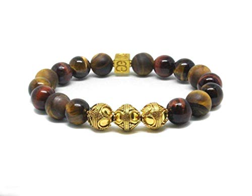 Mixed Tiger's Eye Bracelet, Men's Tiger's Eye And Gold Bracelet, Men's Designer Bracelet #TOP5