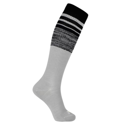 Image of ja vie JAVIE 73% Merino Wool Stripe Sport Compression Socks Ultra Soft Knee High Seamless Toe for Women & Men (15-20mmHg)