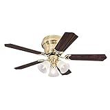 Ciata Lighting 42 Inch Contempra Trio Satin Brass Finish Indoor Ceiling Fan with Dimmable LED Light...