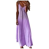 YAnGSale Dresses Women's Casual Dress Sleeveless Sundress Maxi Camisole Sexy V-Neck Ball Gown Long Dress Fashion Robe (Purple, L)