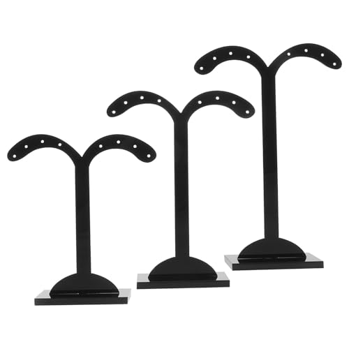 HORIALENCE Soporte para pendientes de 3 piezas, soporte acrílico de 24 agujeros para pendientes de botón y colgantes, organizador de joyas, expositor de joyas para la venta, vendedores y tocadores
