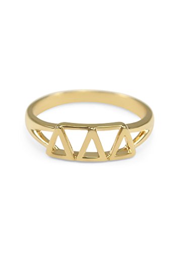 The Collegiate Standard Delta Delta Delta 14k Gold Plated Sorority Ring with Greek letters