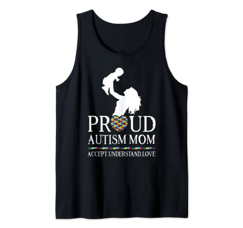 Proud Autism Mom Family Autism Awareness Day Camiseta sin Mangas