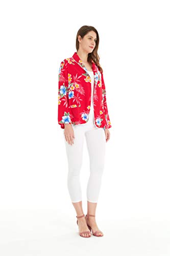 Image of Matchable Family Hawaiian Luau Men Women Girl Boy Clothes in Hibiscus Red