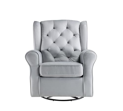 Swivelchairwithglidergrayfabricgrayswivelbarrelchairsolidwood Urban Country Home Decor Swivel chair with glider gray fabric gray swivel barrel chair solid wood urban country home decor
