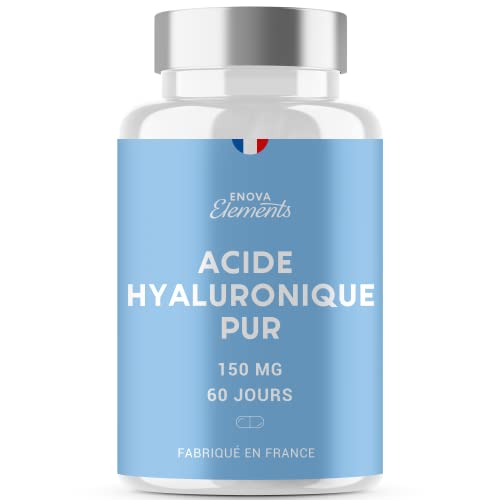 ACIDE HYALURONIQUE PUR | 150 mg/jour | Anti-âge et Articulations | 120 gélules | Complement alimentaire | Fabriqué en France