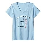 Photo Gallery donna all you need is love math graph equations testo nero maglietta con collo a v Photo Gallery donna all you need is love math graph equations testo nero maglietta con collo a v