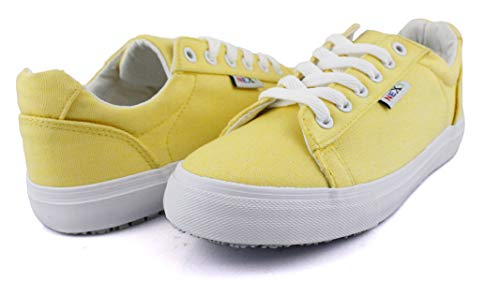 Laforst Nextgen Footwear Womens Sunbrella Nonslip Waitress Server Lace Up Flat Yellow 7