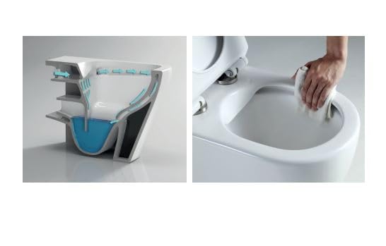 BTW Turin, Hänge-WC, mattweiß, Maße: 515 mm x 355 mm x 365 mm – Bild 7