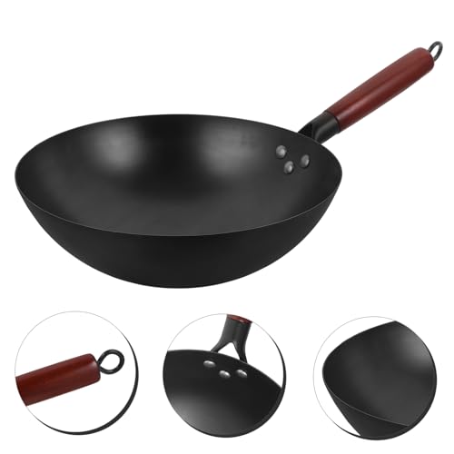 Wok de hierro antiadherente para cocina tradicional estilo chino miniatura 7