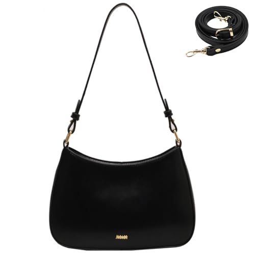 FEICHANGHAO Handtasche Damen Klein Umhängetasche PU Leather Crossbody Bag Vintage Underarm Bag Mini-Clutch y2k Fashion Shoulder Bag (Schwarz)