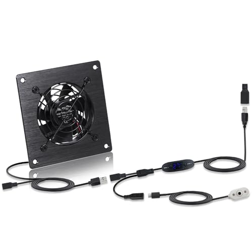 Xiaoqijia 80mm Temperature-Controlled USB/DC Silent Cooling Fan - 5V/12V Dual