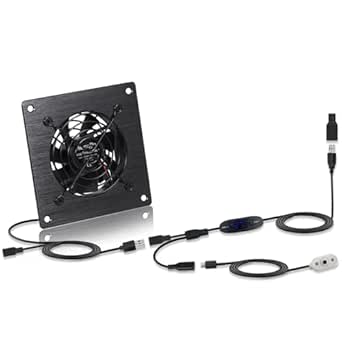 80mm Temperature-Controlled USB/DC Silent Cooling Fan - 5V/12V Dual Voltage, 4-Inch, 10-Speed Adjustable