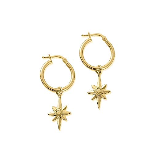 Image of ChloBo Gold Lucky Star Hoop Earrings GEH2087