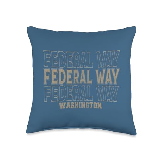 Vintage Federal Way Washington Throw Pillow