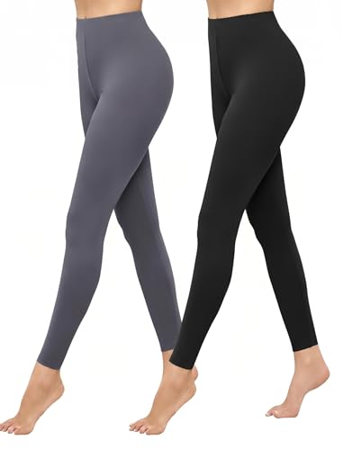 Ekouaer Thermo Leggings Damen Thermoleggins Für Winter High Waist Blickdicht Strumpfhose Schwarz Sport Leggins,S