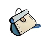 Funny 2D Cartoon Crossbody Bag Creative Cute Handbag 3D Style 2D Drawing Canvas Bag for Women & Men, Blue, One Size