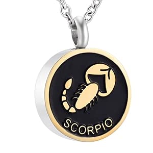 Collier urne 12 constellations pour cendres en acier inoxydable