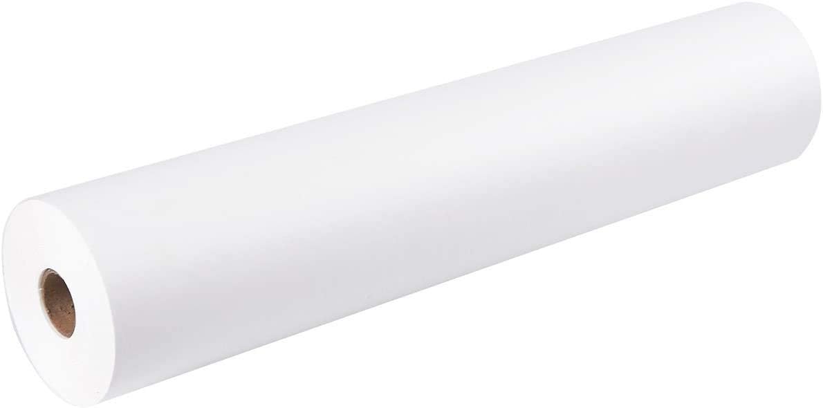 Big White Kraft Paper Roll (44cm X 30m) (1200inch) 80gsm, Easel Stand Drawing Paper Roll for Kids & Student, Arts and Crafts for Painting, Sketching, Tracing, Plottering, Butcher Wrapping Roll