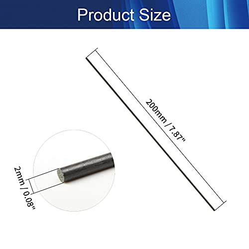 Image of Jutagoss Carbon Fiber Rod 2mm Craft Matte Pole Length 200mm 7.8 Inch Round Carbon Fiber Wing Tube for RC Airplane DIY Craft 5Pcs