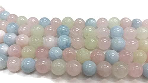 Perles morganite 10mm multicolores naturelle pour bijoux d'amour