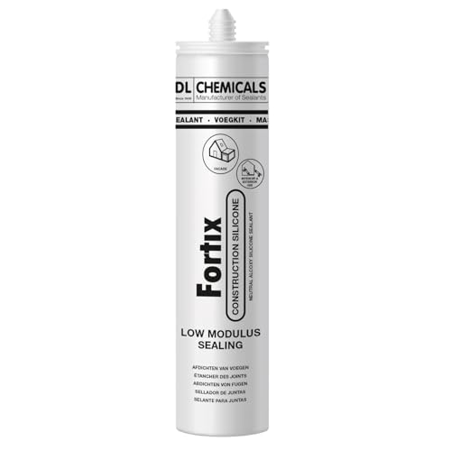 dubaust Bausilikon Fenstersilikon Fassaden Silikondichtstoff für Innen & Außen - UV- & witterungsbeständig 280ml Kartusche (1 Weiss)