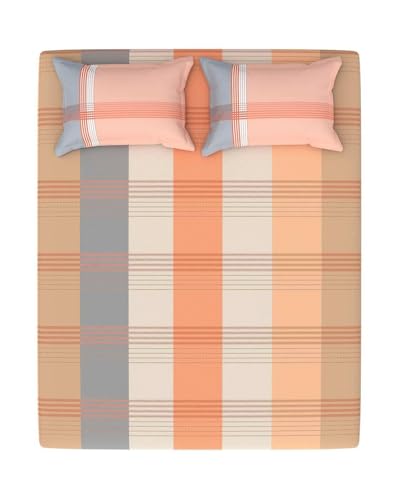Image of Portico New York Super King Size Flat Bedsheet with 2 Pillow Covers Cadence 18