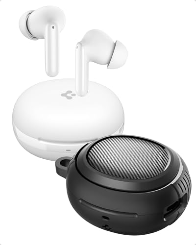 Spigen Audio Newly Launched SA-TW S10 Pack (Rugged Armor Included) True Wireless in Ear Earbuds 30H Playtime, Upto 28dB ANC, Transparency Mode, EQ Customizing App, 4-MIC, 10mm Driver, IPX5 - White