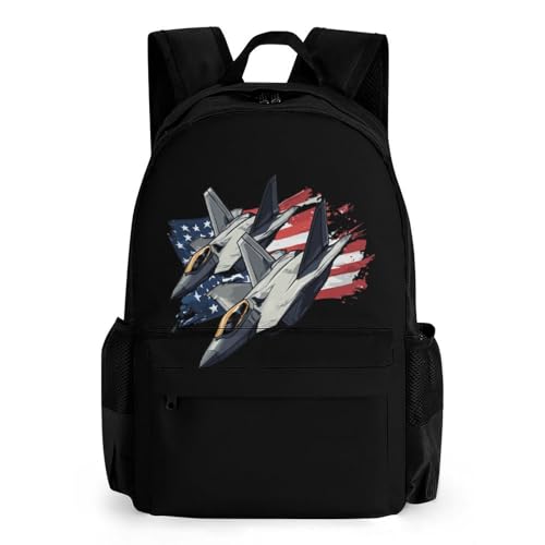 F-22 Raptor Fighter Jet Laptop Backpacks 16 Inch Travel Shoulder Bag Multipurpose Casual Hiking Daypack