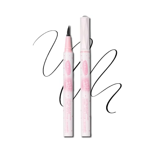 Wirwody リキッドアイライナー 極細0.1mm 速乾アイライン 刀型筆先 ウォータープルーフ にじまない 高発色 涙袋 陰影ラインにも 夏用 長時間キープ 初心者向け #1ブラック