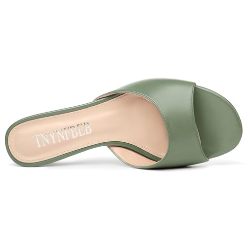 Image of TNYNFBEB Womens Low Kitten Heel Open Toe Sandals Mules Shoes Slingback Prom Party Dress Summer 1.4 Inches Heels
