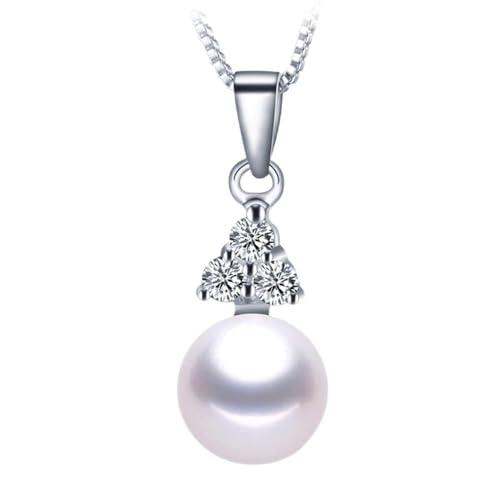 Collier de perles d'eau douce 8-9mm et son pendentif en argent 925 de haute joaillerie