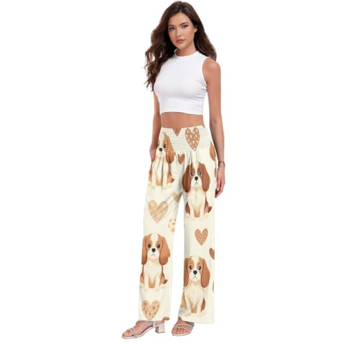 Pantalon ample pour femme Beagle Love confortable pour flâner à la maison ou sortir en ville